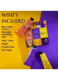 Natura natura - Ekos Tropical Hand Cream Trio Variety Pack, 3 Creams - (1) Maracujá, (1) Castanha, & (1) Açaí Hand Cream - Vegan Skin Care - Brazilian Beauty Secrets - Self Care & Body Care - 1.41oz (40g)  - Image 3