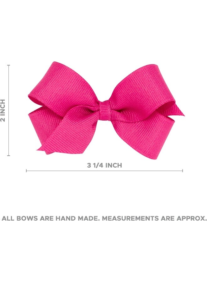 Wee Ones Girls' Mini Bow 6 pc Set Solid Grosgrain Variety Pack on a WeeStay Clip - White, Light Pink, Pearl, Hot Pink, Shocking Pink,One Size - Image 3