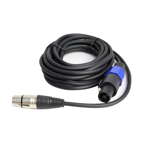 HBU Pack of 1 20 Feet SpeakOn to XLR Female Cable - 1pc Microphone Speak-ON Male Plug to 3 Pin XLR Extension Wire - Pro Audio Jack Mic Wiring with Twist Lock 20ft. - Image 1