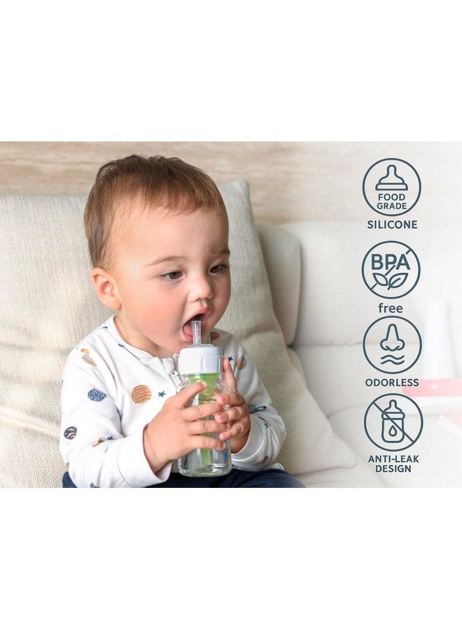 CHUBBIEE حلمات مصاصة للشرب لزجاجات دكتور براون الضيقة وزجاجات الزجاج وزجاجات الشرب الضيقة، حلمة انتقالية ناعمة من السيليكون، حلمة مصاصة بدون تسرب، 9 أشهر فما فوق، 4 قطع - Image 4