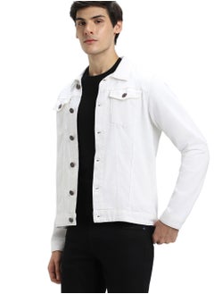 Dennis Lingo Men's White Regular Fit Cotton Denim Jacket  - Image 3