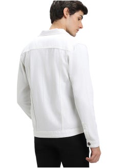 Dennis Lingo Men's White Regular Fit Cotton Denim Jacket  - Image 5