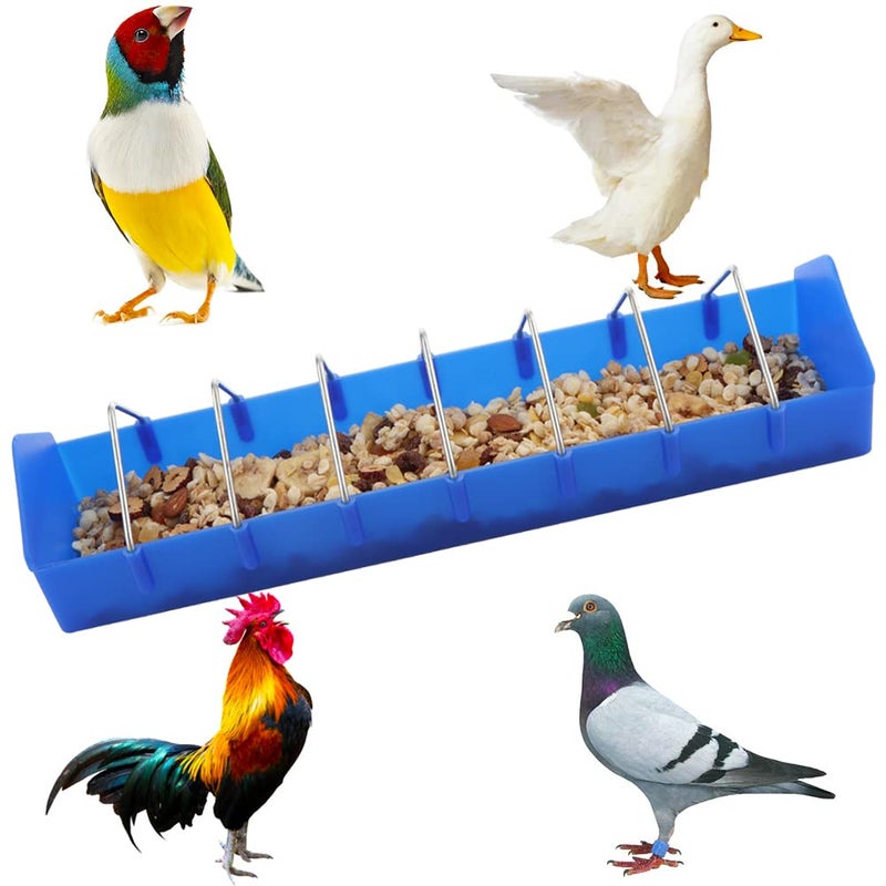 DQITJ 2 Pack Large Pigeon Feeder Thick Durable Slot Container Feeding Dish Food Dispenser Tool for Pigeon Chicken Duck Bird Poultry (Length: 16") - Image 2