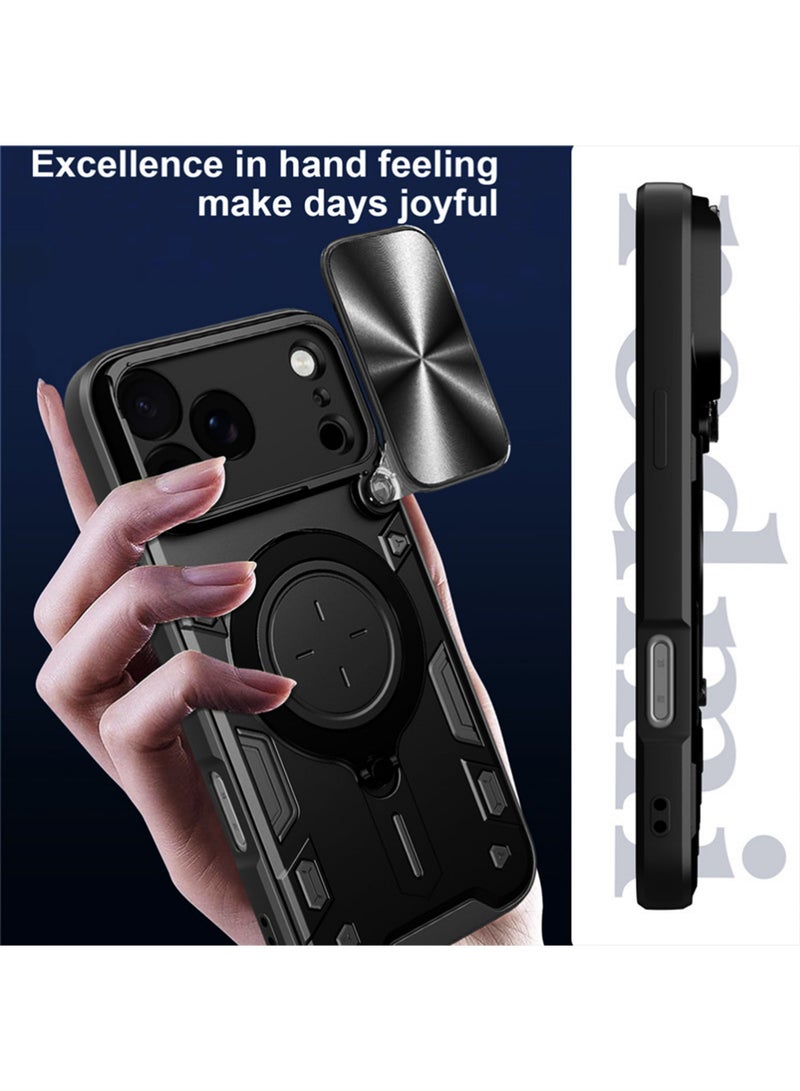 X-level iPhone 17 Pro Max Case, Compatible with MagSafe, Cover Slide Camera Cover, Multifunctional Kickstand, Heavy Duty Protection Armor Case for iPhone 17 Pro Max 6.9" —Black (2025 Upgraded ) - Image 5