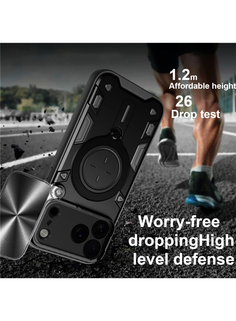 X-level iPhone 17 Pro Max Case, Compatible with MagSafe, Cover Slide Camera Cover, Multifunctional Kickstand, Heavy Duty Protection Armor Case for iPhone 17 Pro Max 6.9" —Black (2025 Upgraded ) - Image 3