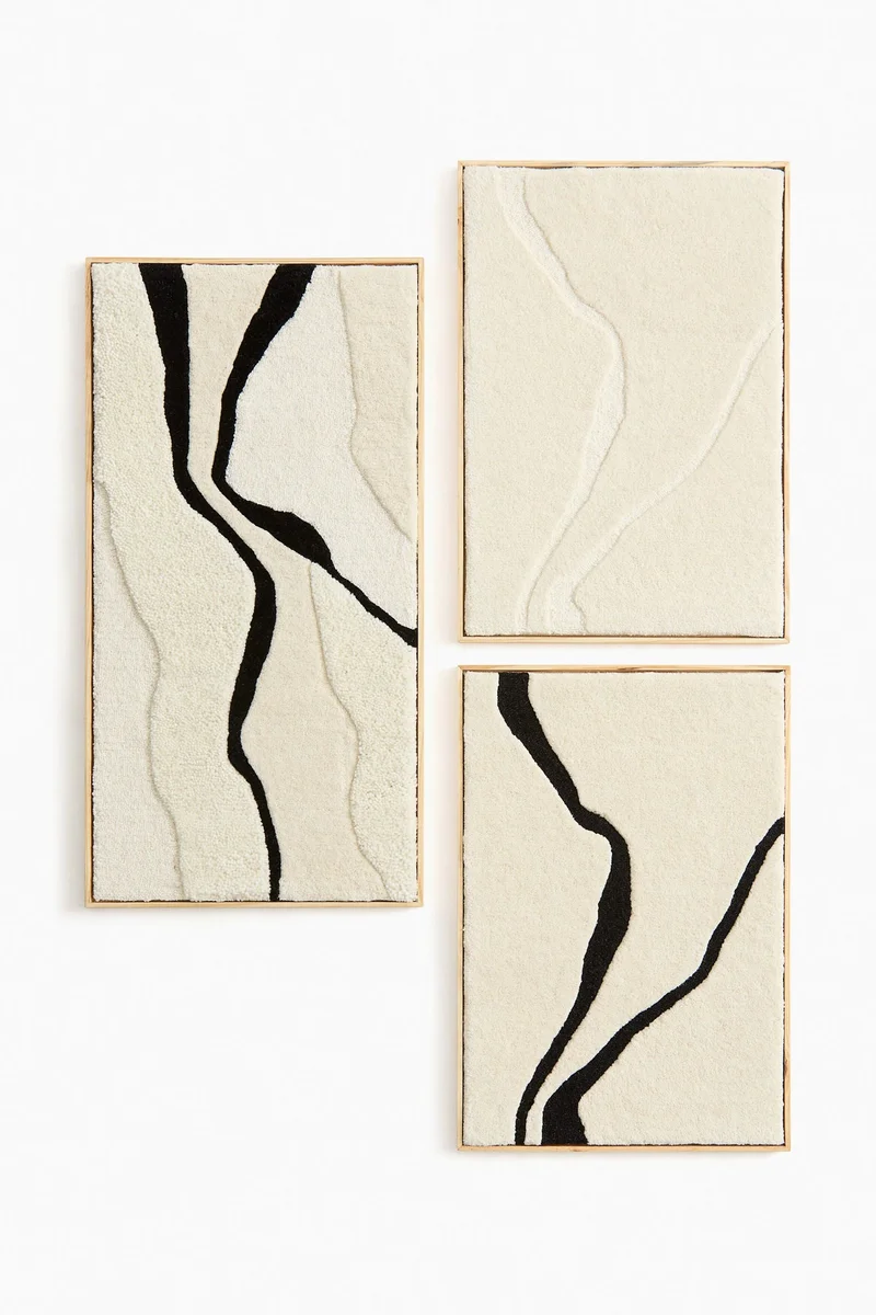 اتش اند ام لوحة جدارية كبيرة من الصوف المنسوج