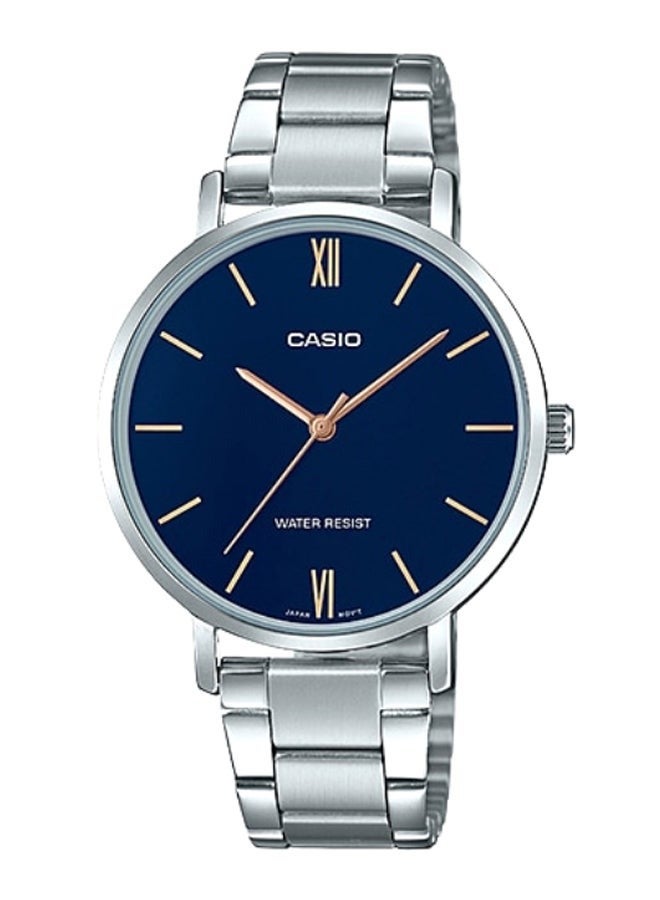 كاسيو ساعة كاسيو للسيدات LTP-VT01D-2BUDF ستانلس ستيل دائرية، أنالوج، 34 ملم، فضي - Image 1