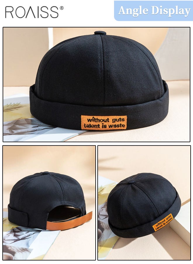roaiss - 2 Pcs Embroidered Baseball Cap for Men Women, Embroidery Brimless Beanie Landowner Cap Personality Fashion Hip Hop Street Hats (56 - 58 cm) - Image 1