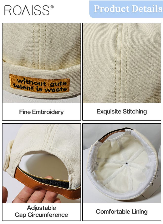 roaiss - 2 Pcs Embroidered Baseball Cap for Men Women, Embroidery Brimless Beanie Landowner Cap Personality Fashion Hip Hop Street Hats (56 - 58 cm) - Image 1