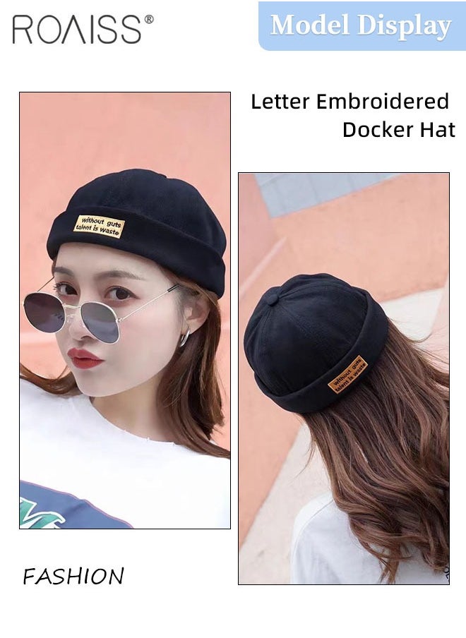 roaiss - 2 Pcs Embroidered Baseball Cap for Men Women, Embroidery Brimless Beanie Landowner Cap Personality Fashion Hip Hop Street Hats (56 - 58 cm) - Image 1
