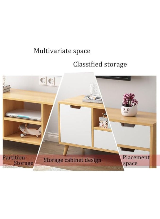 Modern TV Stand with Storage Shelves – White 120cm Design with Drawers for Organizing Media - Image 4