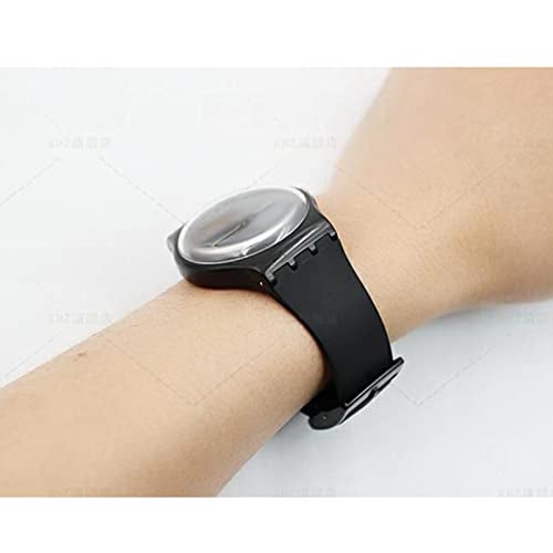 Lijinlan Replacement Silicone Band for Swatch 17mm 19mm 20mm, Waterproof Wristband Watch Strap for Swatch (20mm, Black) - Image 2