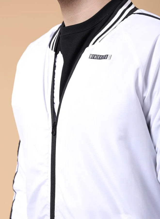 شركة المرآب الهندية Men Slim Fit Solid Bomber Jackets