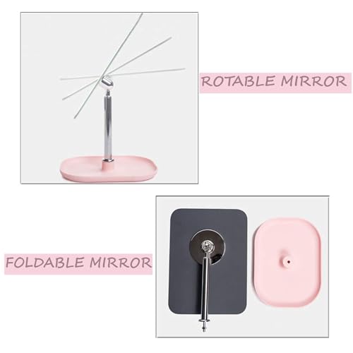 SIBY Tabletop Shaving Mirror With Small Disk Stand For Women | Portable Vanity Mirror For Makeup | Cosmetic Desktop Standing Mirror For Travel, Room Décor, Beauty Gifts(1Pc, Multi) - Image 5