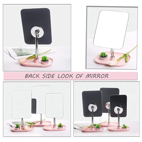 SIBY Tabletop Shaving Mirror With Small Disk Stand For Women | Portable Vanity Mirror For Makeup | Cosmetic Desktop Standing Mirror For Travel, Room Décor, Beauty Gifts(1Pc, Multi) - Image 3