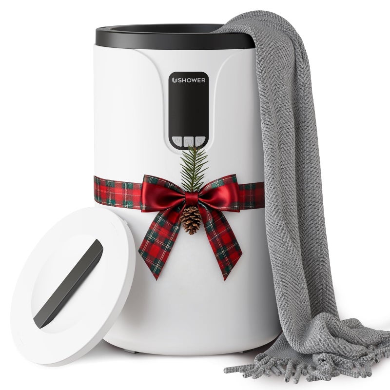 USHOWER Towel Warmers for Bathroom, 20L Large Towel Warmer Bucket for Spa, LCD Screen Display Time, Temperature, Auto Shut-Off Towel Heater Fits Two 40"x70" Oversized Towels, Blankets, Bathrobes, PJâ€™s - Image 1