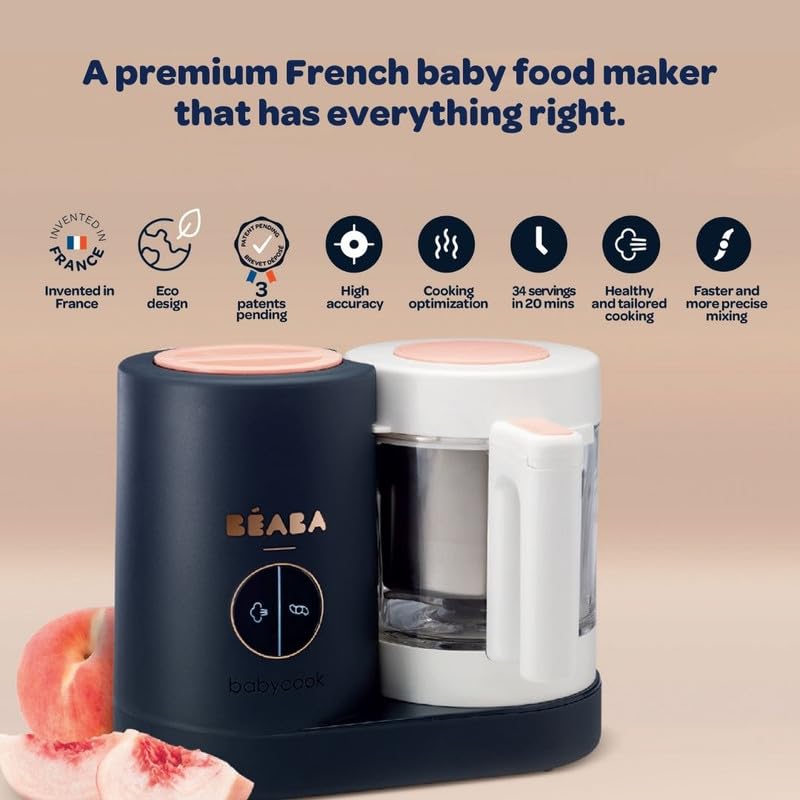 BEABA Babycook Neo Baby Food Maker | Non-Toxic Glass & Stainless Steel | Trusted by Celebrity Moms | Sustainable Baby Food Processor | Global Leader | 34 Servings in 20 Mins - Image 2