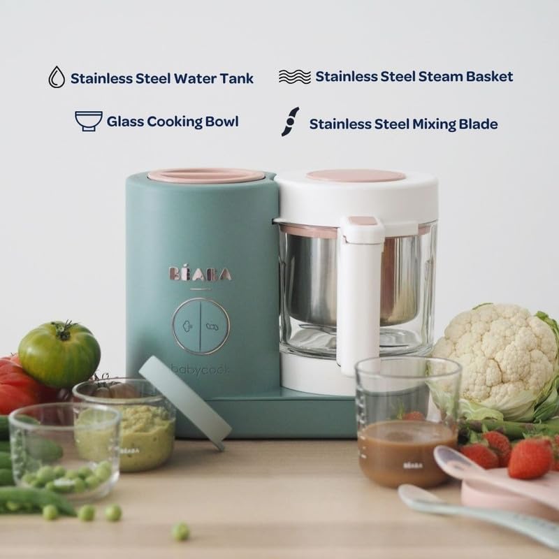 BEABA Babycook Neo Baby Food Maker | Non-Toxic Glass & Stainless Steel | Trusted by Celebrity Moms | Sustainable Baby Food Processor | Global Leader | 34 Servings in 20 Mins - Image 4