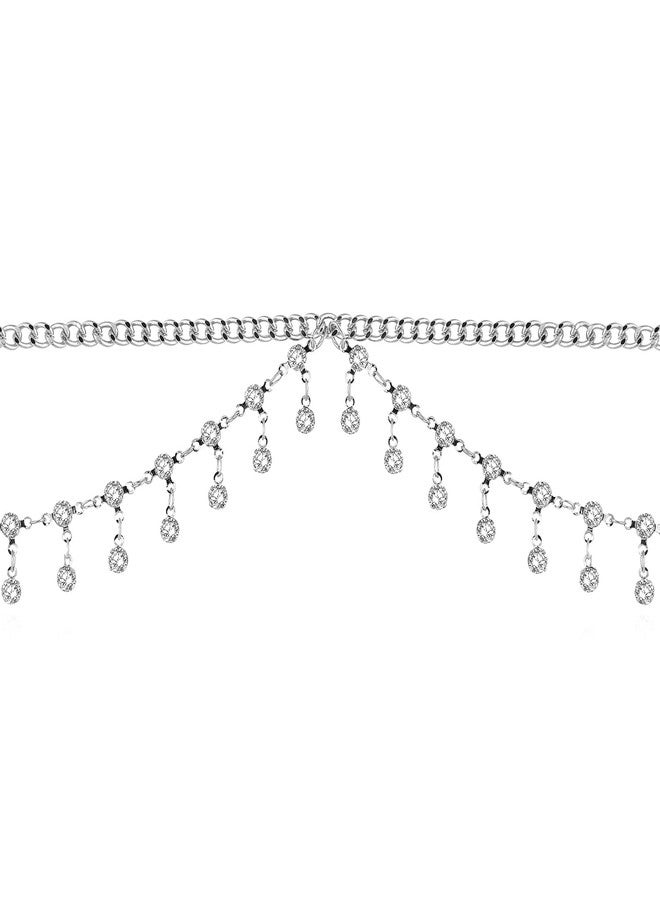 Peora Silver Plated MultiLayer Body Chain Summer Beach Belly Chain Kamarbandh Waist Chain Dress Belt Jewellery for Women Girls - Image 4