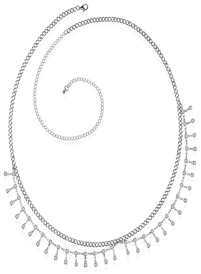 Peora Silver Plated MultiLayer Body Chain Summer Beach Belly Chain Kamarbandh Waist Chain Dress Belt Jewellery for Women Girls - Image 1
