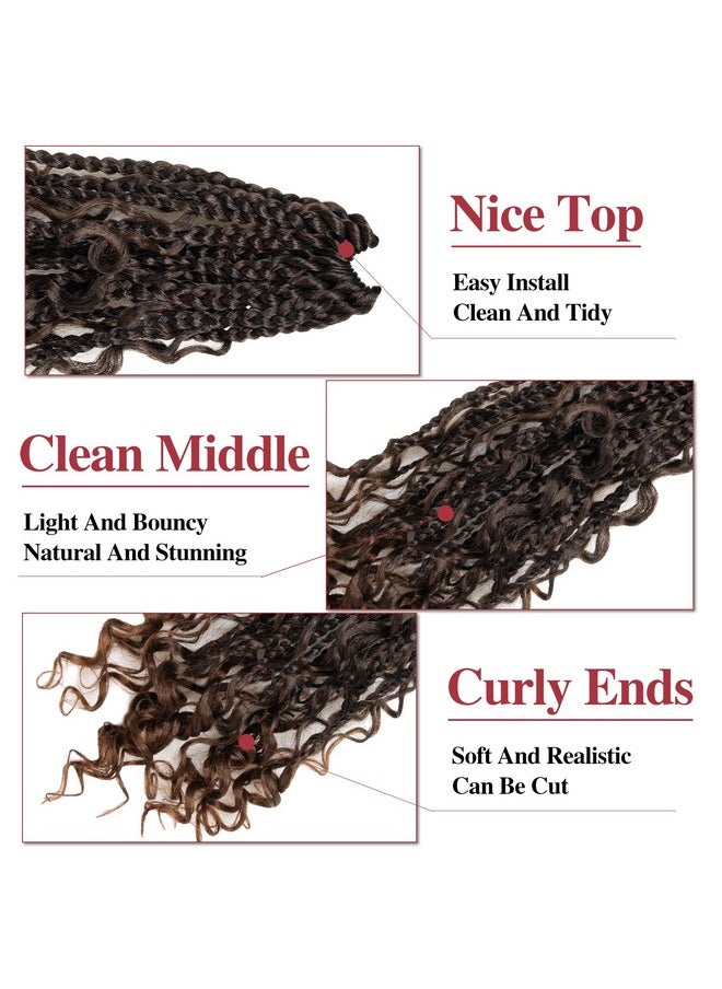 ROKTRESS - Boho Box Braids Crochet Braids 12Inch Box Braids Crochet Hair Crochet Box Braids With Curly Ends Boho Box Braids Crochet Hair Synthetic Crochet Braids For Black Women（12Inch 8Packs T30） - Image 1