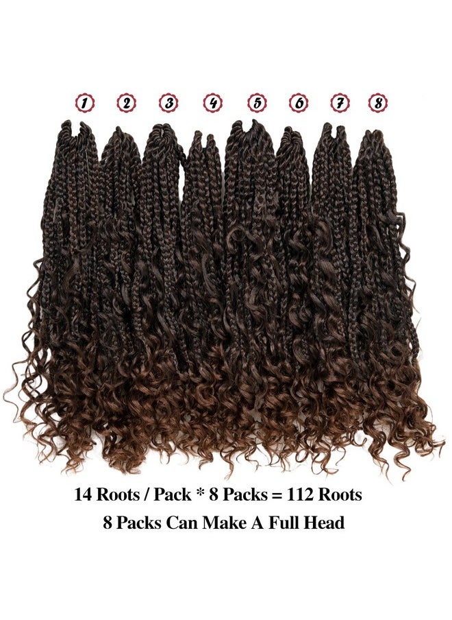 ROKTRESS - Boho Box Braids Crochet Braids 12Inch Box Braids Crochet Hair Crochet Box Braids With Curly Ends Boho Box Braids Crochet Hair Synthetic Crochet Braids For Black Women（12Inch 8Packs T30） - Image 1