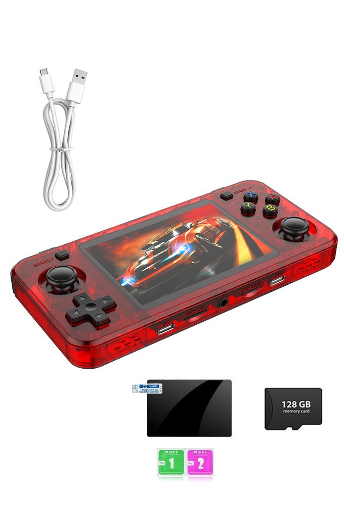  أمباون R36H وحدة ألعاب محمولة عتيقة بنظام لينكس مفتوح المصدر، مع معالج Cortex-A35، وذاكرة TF بسعة 128 جيجابايت تحتوي على أكثر من 30,000 لعبة كلاسيكية، شاشة IPS بحجم 3.5 بوصة، وحدة ألعاب كلاسيكية محمولة - أحمر - Image 1