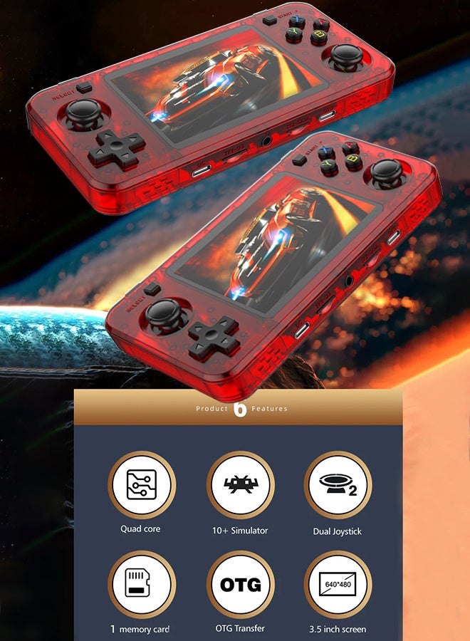  أمباون R36H وحدة ألعاب محمولة عتيقة بنظام لينكس مفتوح المصدر، مع معالج Cortex-A35، وذاكرة TF بسعة 128 جيجابايت تحتوي على أكثر من 30,000 لعبة كلاسيكية، شاشة IPS بحجم 3.5 بوصة، وحدة ألعاب كلاسيكية محمولة - أحمر - Image 5