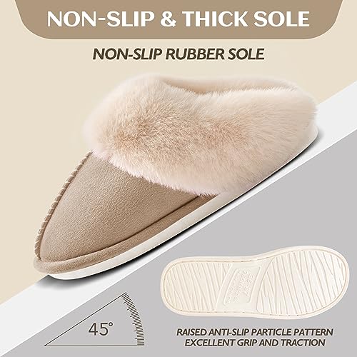 SOSUSHOE Womens Slippers with Fluffy Fur Soft Memory Foam House Shoes, Christmas Gifts Christmas Slippers for Women Mom Grandma - Image 4