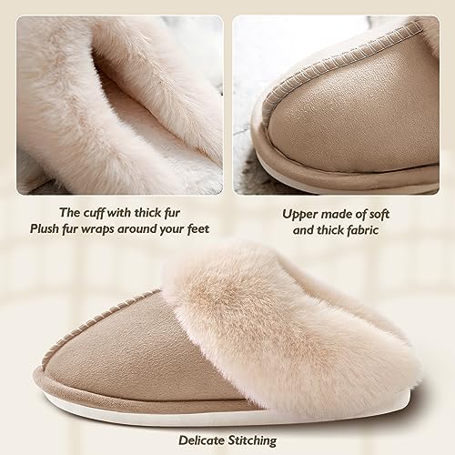 SOSUSHOE Womens Slippers with Fluffy Fur Soft Memory Foam House Shoes, Christmas Gifts Christmas Slippers for Women Mom Grandma - Image 2