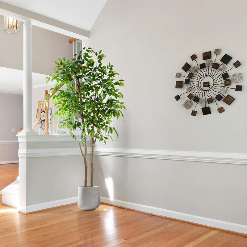 Warmplants Artificial Ficus Tree, 6ft Tall Fake Ficus Tree with Basket, Faux Plant for Indoor Outdoor Home Livingroom Office Garden Porch DÃ©cor - Image 5