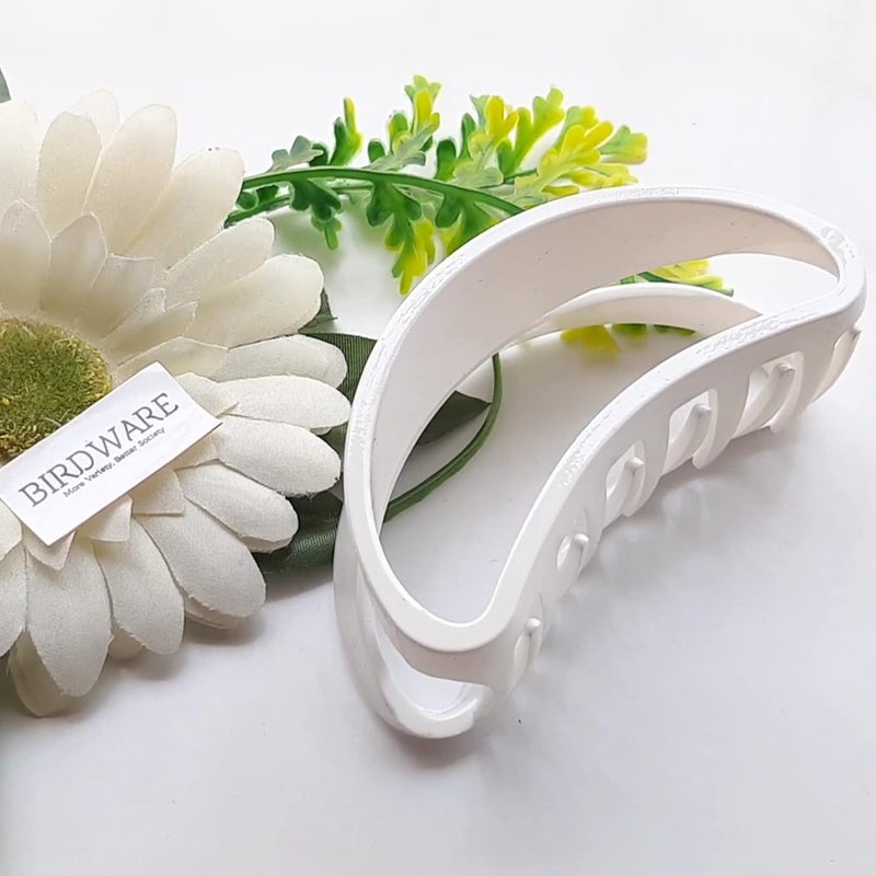 BIRDWARE hair clutcher Stylish Trendy Imported claw clip Butterfly Design Acrylic Material Hair Clips Hair Accessory For Women And Girls Transparent (3 Pc Black, Shell & White) - Image 5