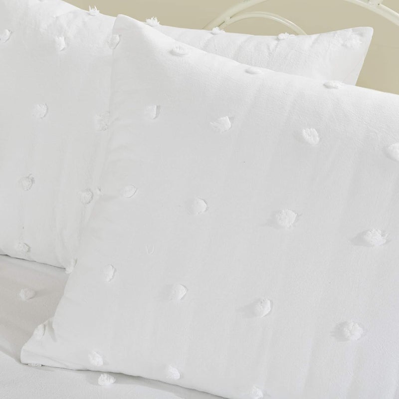 Intelligent Design Brooklyn Cotton Daybed Cover - Jacquard Tufted Chenille with Quilted Reverse, All Season Bedding with Bedskirt, Matching Shams, Decorative Pillow, Ivory 39"x75" 5 Piece - Image 4