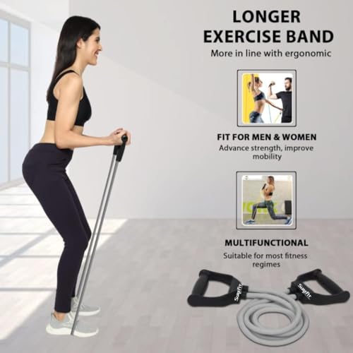 SUREFIT Double Spring Tummy Trimmer for Men & Women – Ab Exerciser with Foam Handle & Resistance Band – Full Body Fitness Combo Tool Kit for Abs, Legs, Arms, Chest & Home Gym Workout (Maroon) - Image 2
