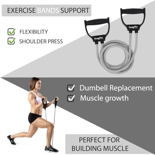 SUREFIT Double Spring Tummy Trimmer for Men & Women – Ab Exerciser with Foam Handle & Resistance Band – Full Body Fitness Combo Tool Kit for Abs, Legs, Arms, Chest & Home Gym Workout (Maroon) - Image 4