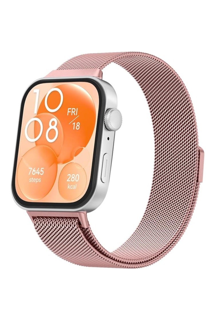 Metal Band Compatible with Huawei Watch Fit 3 for Women and Men, Stainless Steel Metal Replacement Strap for Huawei Watch Fit 3