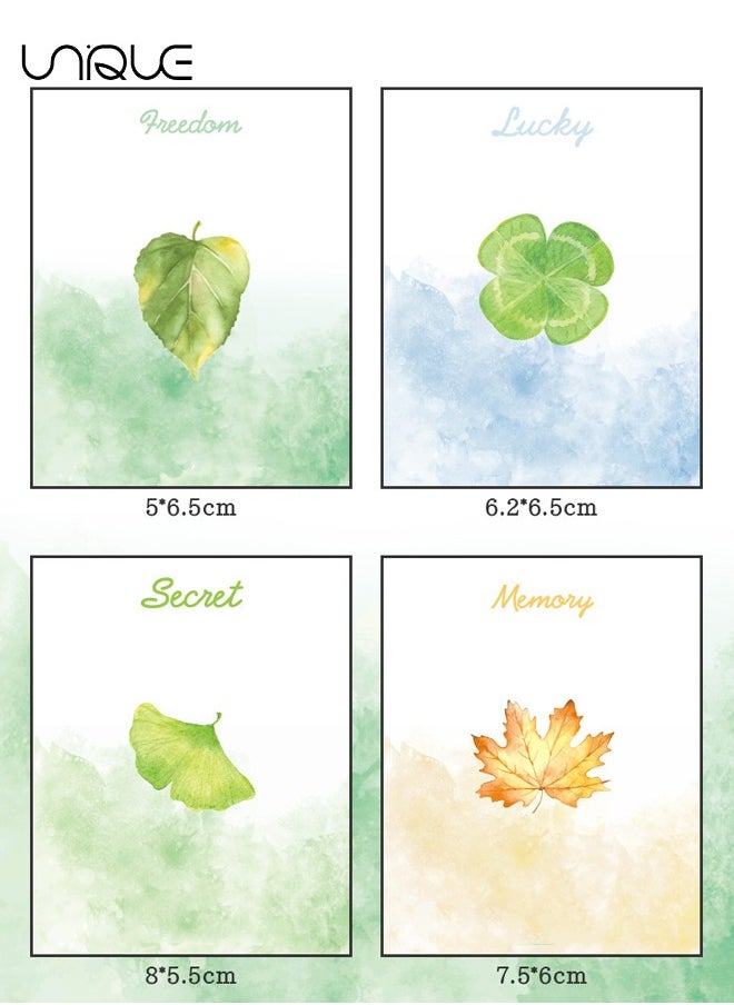 Unique 4 Pack Post-it Notes - 120 Pcs Leaf Shape Post-it Notes - Self-adhesive Notepad - Suitable for Homeschool, Office Supplies, Party Gifts  - Image 2
