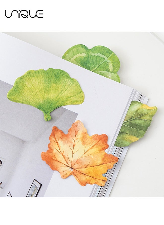 Unique - 4 Pack Post-it Notes - 120 Pcs Leaf Shape Post-it Notes - Self-adhesive Notepad - Suitable for Homeschool, Office Supplies, Party Gifts - Image 1