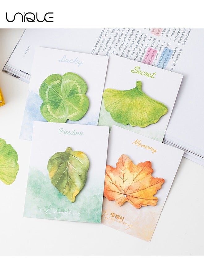 Unique - 4 Pack Post-it Notes - 120 Pcs Leaf Shape Post-it Notes - Self-adhesive Notepad - Suitable for Homeschool, Office Supplies, Party Gifts - Image 1