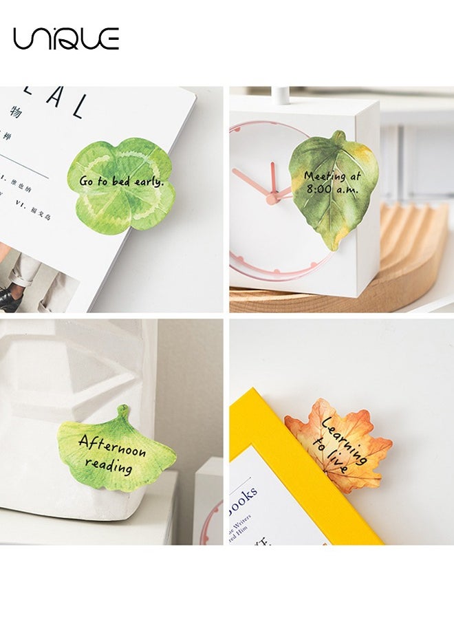 Unique - 4 Pack Post-it Notes - 120 Pcs Leaf Shape Post-it Notes - Self-adhesive Notepad - Suitable for Homeschool, Office Supplies, Party Gifts - Image 1
