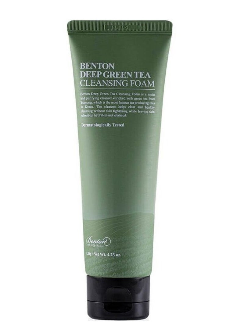 Benton Deep Green Tea Cleansing Foam 120g - Image 1