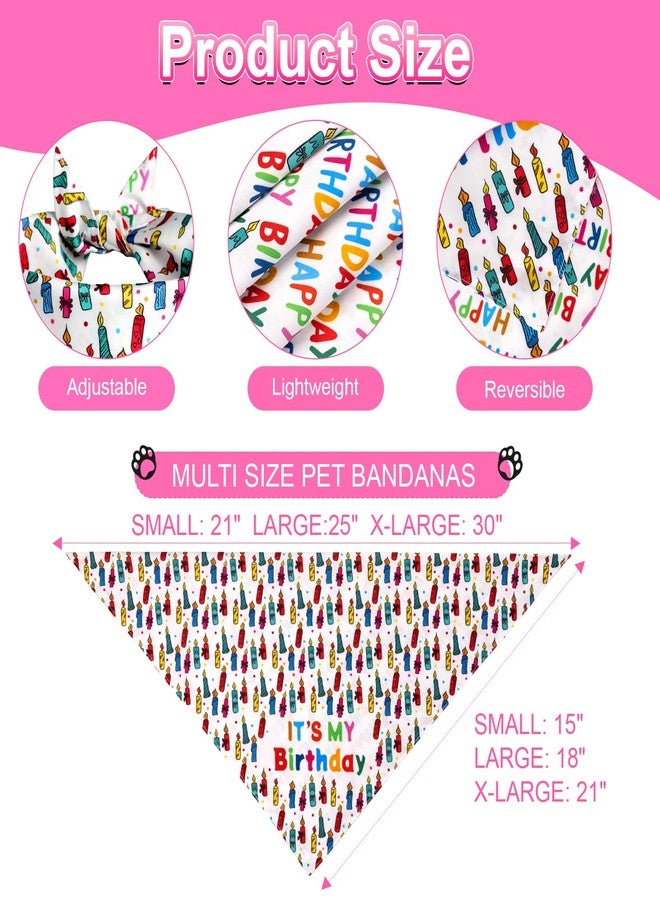 Agroon Dog Birthday Bandana Boy Girl Large 1PCS, 2 Patterns Durable Triangle Reversible Scarf Bibs Handkerchief for Puppy Pet - Image 3