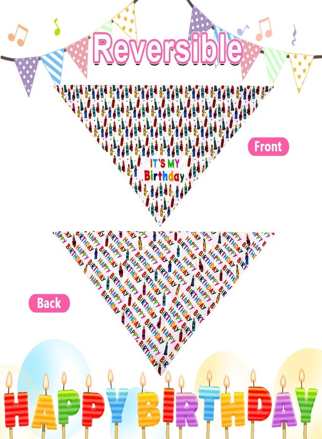 Agroon Dog Birthday Bandana Boy Girl Large 1PCS, 2 Patterns Durable Triangle Reversible Scarf Bibs Handkerchief for Puppy Pet - Image 5