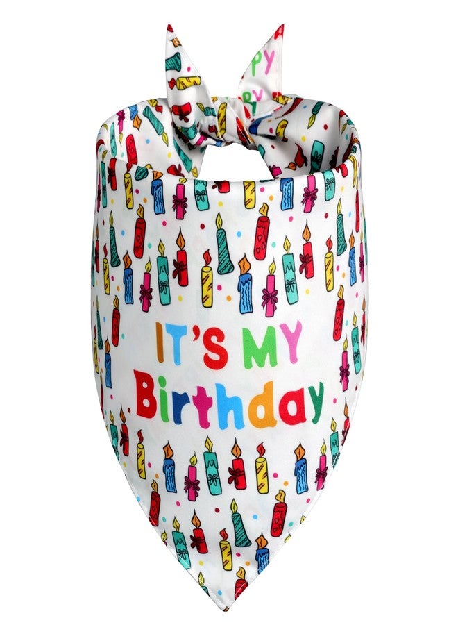 Agroon Dog Birthday Bandana Boy Girl Large 1PCS, 2 Patterns Durable Triangle Reversible Scarf Bibs Handkerchief for Puppy Pet - Image 1
