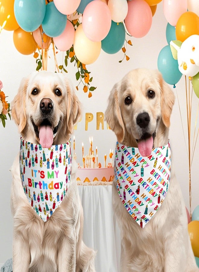 Agroon Dog Birthday Bandana Boy Girl Large 1PCS, 2 Patterns Durable Triangle Reversible Scarf Bibs Handkerchief for Puppy Pet - Image 4