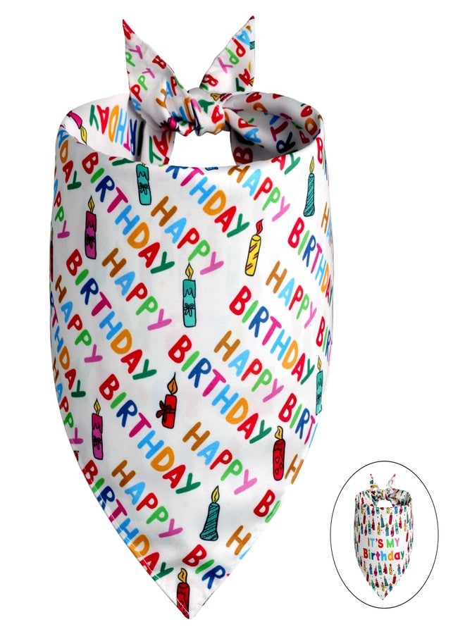 Agroon Dog Birthday Bandana Boy Girl Large 1PCS, 2 Patterns Durable Triangle Reversible Scarf Bibs Handkerchief for Puppy Pet - Image 2