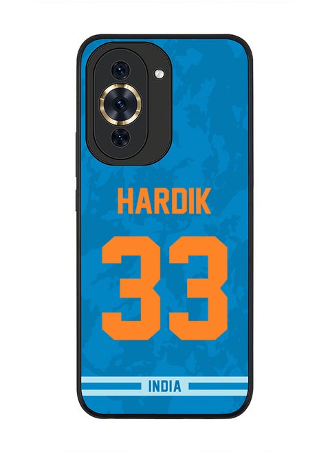 Rugged Black Edge Case for Huawei nova 10 Pro, Slim fit Soft Case Flexible Rubber Edges Thin Cover - Player Name - Hardik Pandya, Jersey Number- 33