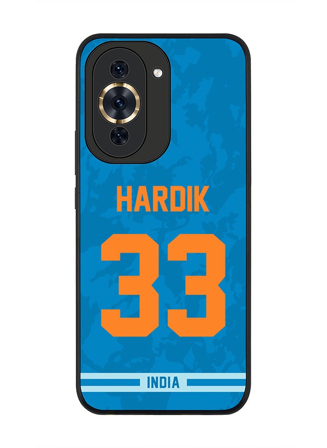 Stylizedd - Rugged Black Edge Case for Huawei nova 10 Pro, Slim fit Soft Case Flexible Rubber Edges Thin Cover - Player Name - Hardik Pandya, Jersey Number- 33 - Image 1