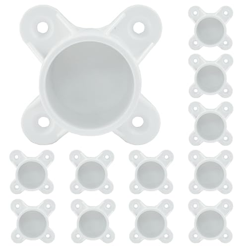 BokWin 1 Inch PVC Flange 12 Packs, Table Leg Cap Fittings Furniture Screw Tab Caps for DIY Rod Holder Projects, Building Storage Shelves, and Support Feet - Image 5