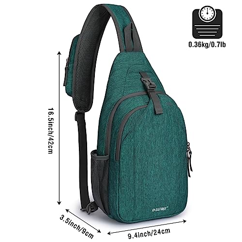 G4Free Sling Bag RFID Blocking Sling Backpack Crossbody Chest Bag Daypack for Hiking Travel(Dark Green) - Image 3